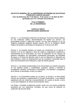 Estatuto General - Universidad Autónoma de Zacatecas