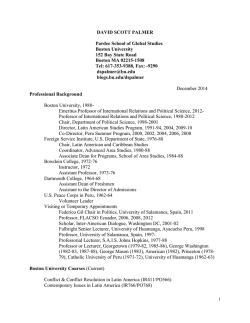 DAVID SCOTT PALMER - Boston University