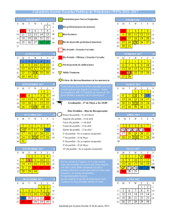 Calendario Escolar Escuelas Publicas de Winchester (WPS) 2016