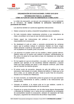 Plan de Evacuación 2015-16 - Instituto Barrio de Bilbao
