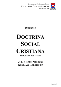 DOCTRINA SOCIAL CRISTIANA