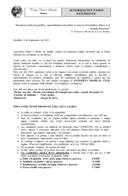 Circular Paseo del Estudiante Primaria 2015