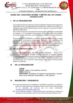 MISS - xvi coneia – huánuco 2015
