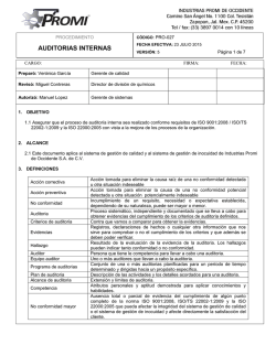 AUDITORIAS INTERNAS - Industrias Promi de Occidente SA de CV