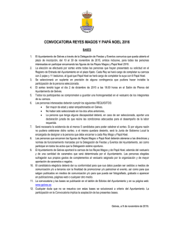 CONVOCATORIA REYES MAGOS Y PAPÁ NOEL 2016