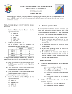HABILITACIONES DE MATEMATICAS GRADO 6