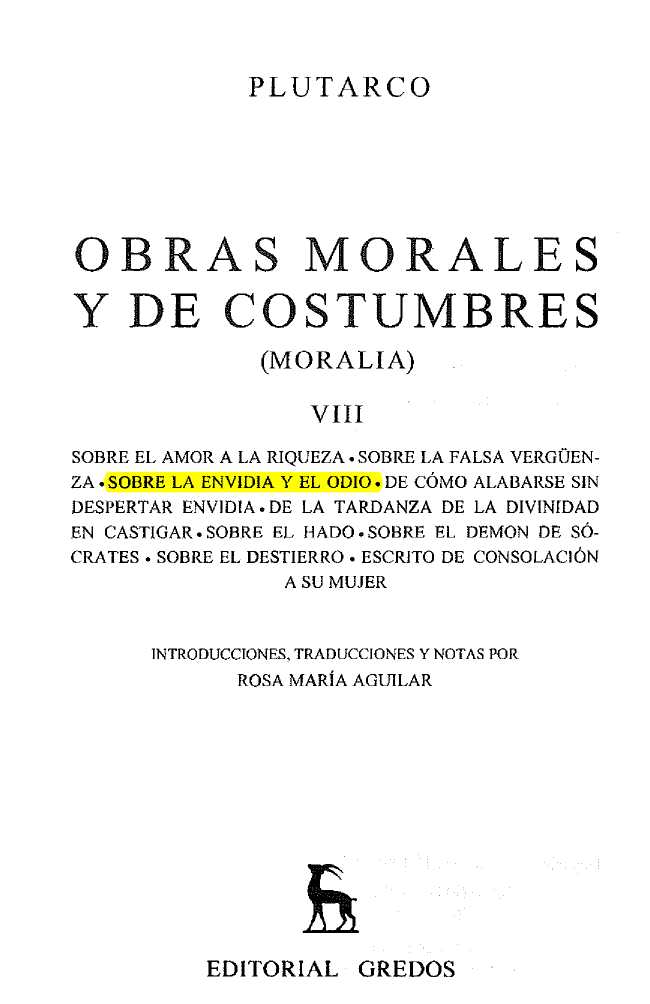 Sobre La Envidia Y El Odio