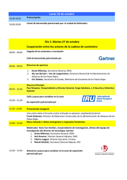 Lunes 26 de octubre Día 1: Martes 27 de octubre Cooperación entre