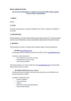 Bases Legales del sorteo: Sé uno de los afortunados en comprar las