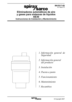 Eliminadores de aire para sistemas de líquido AE30