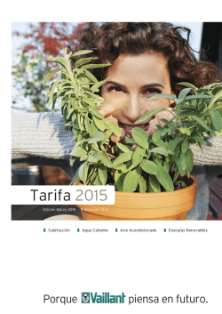 Tarifa de precios Vaillant 2015