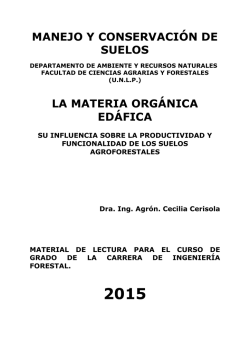 LA MATERIA ORGÁNICA EDÁFICA - Aula Virtual
