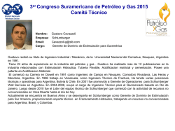 3er Congreso Suramericano de Petróleo y Gas 2015 Comité Técnico
