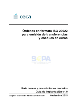 Órdenes en formato ISO 20022 para emisión de transferencias y