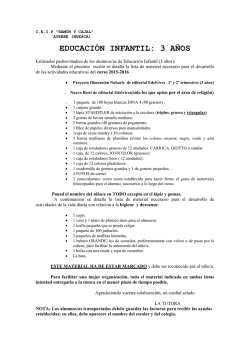 Listado de materiales - CEIP Ramón y Cajal