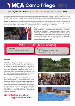 Camp Priego 2015 Full English Immersion