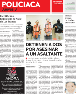 DETIENEN A DOS POR ASESINAR A UN ASALTANTE