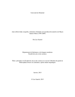 Universit&eacute; de Montr&eacute;al Auto-reflexividad, erograf&iacute;a y