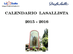 Calendario lasallista 2015