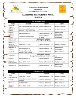 Calendario Anual Primaria 2015 - 2016