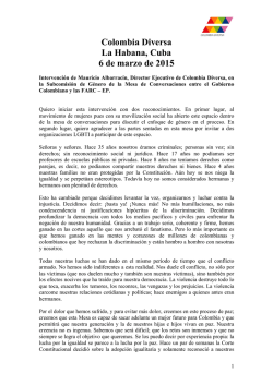 Documento presentado a la Subcomisión de Género de la Mesa de