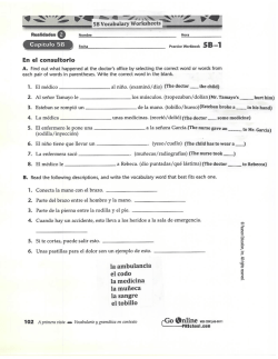 5B vocabulary worksheets