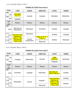 U.E.P. COLEGIO “BELLA VISTA” HORARIO DE CLASES “Sexto