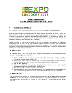 BASES CONCURSO REINA EXPO LONCOCHE AÑO 2016