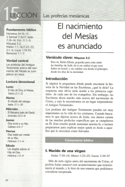 EL NACIMIENTO DEL MESIAS ANUNCIADO