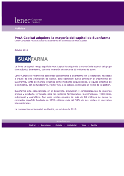 ProA Capital adquiere la mayoría del capital de Suanfarma