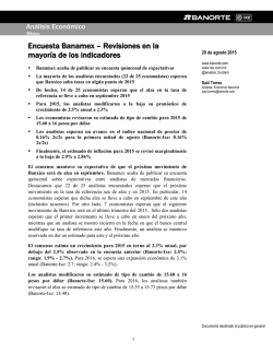Encuesta Banamex – Revisiones en la mayoría de los indicadores