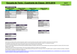 Cuadro Horarios - Club de Tenis Valdemoro