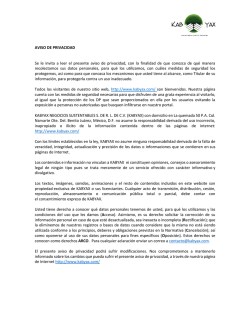 AVISO DE PRIVACIDAD Se le invita a leer el presente