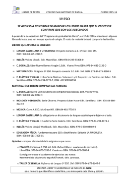 Libros curso 2015-16 cambiado - Colegio Concertado San Antonio