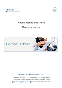 Módulo Factura Electrónica Manual de usuario