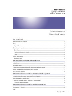 Instrucciones de uso Detecci&oacute;n de errores