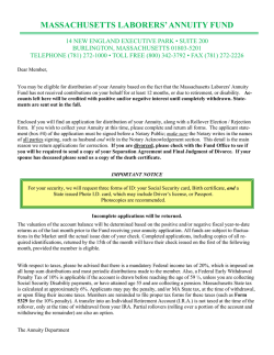 Annuity Withdrawal Application - Massachusetts Laborers Benefit