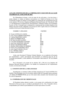 ACTA DE CONSTITUCION DE LA CORPORACION Y ELECCION