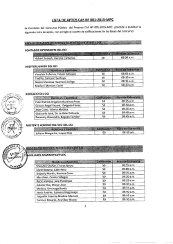 PROCESO CAS Nro 001-2015-APTOS