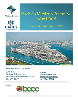 5ª Misión Técnica y Formativa Miami 2015 - Bolivian