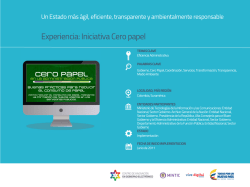 Iniciativa Cero papel - Centro de innovación en Gobierno Electrónico