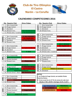 calendario competiciones 2016 - Club de Tiro Olímpico El Castro