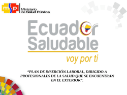 Plan “Ecuador Saludable vuelvo por ti”
