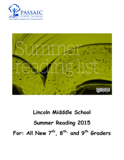 7th through 9th Grades - the Passaic Public Library