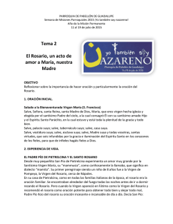 Tema 2 El Rosario, un acto de amor a María, nuestra Madre