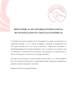 BIENVENIDO AL III CONGRESO INTERNACIONAL DE