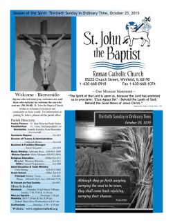 Welcome - Bienvenido - St. John the Baptist