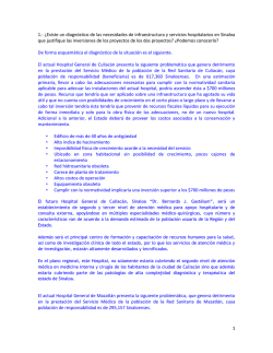 1 1.- ¿Existe un diagnóstico de las necesidades de infraestructura y