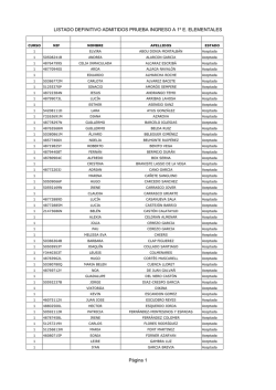 LISTADO DEFINITIVO ADMITIDOS PRUEBA INGRESO A 1º E