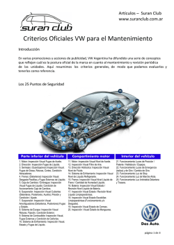 Criterios Oficiales VW para el Mantenimiento